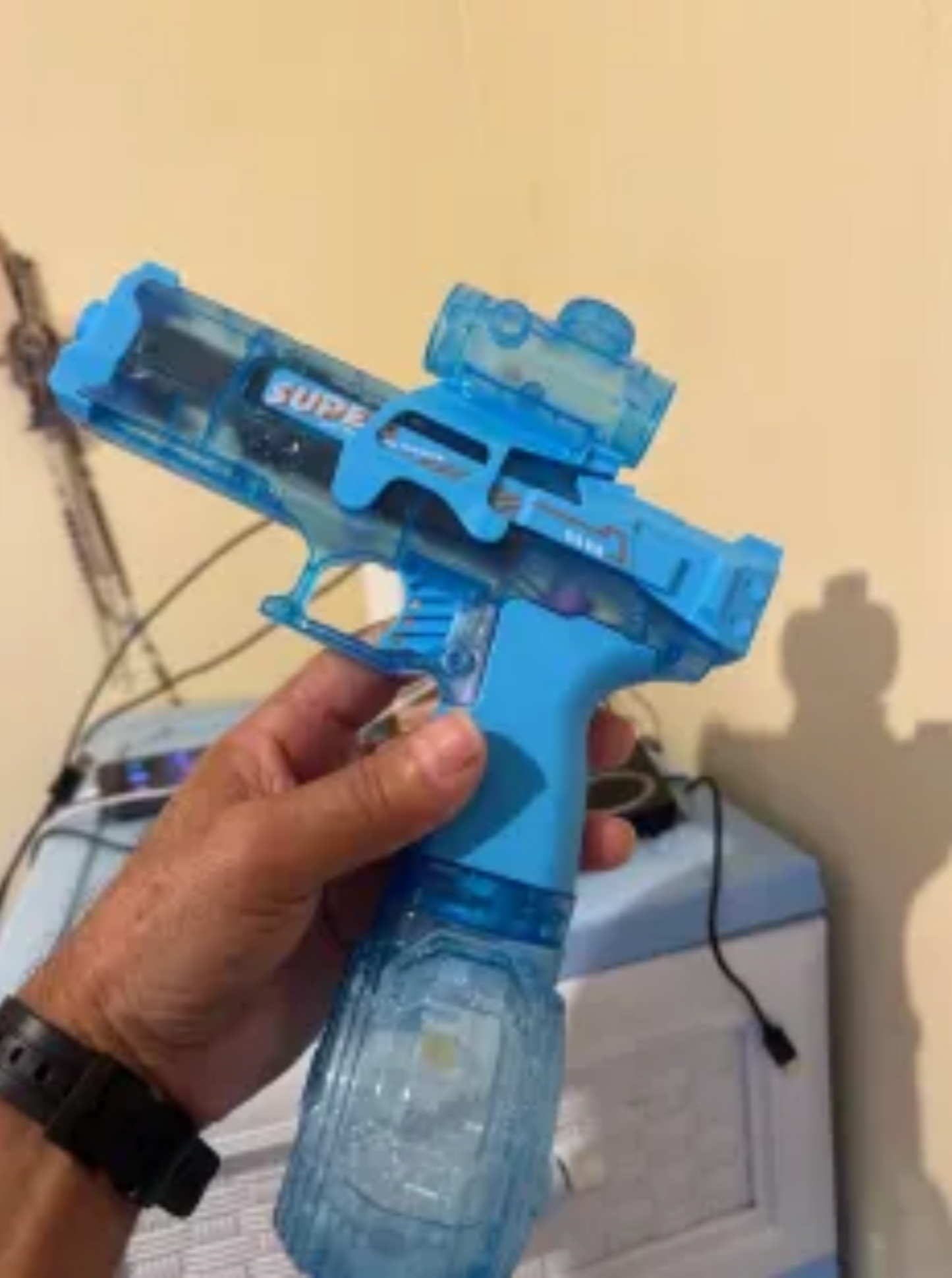 LED Lights Electric Water Guns Children Simulated Shooting Recoil Powerful Automatic Water Spray Gun Kids Summer Outdoor Toys